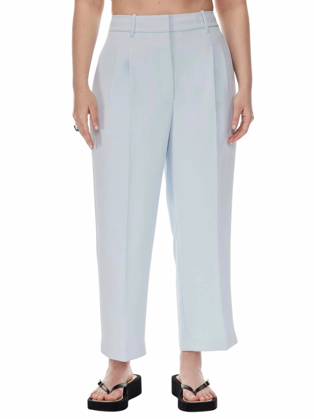 Aritzia Wilfred Effortless Pant Cropped High-Rise Trouser Light Blue Sz 2